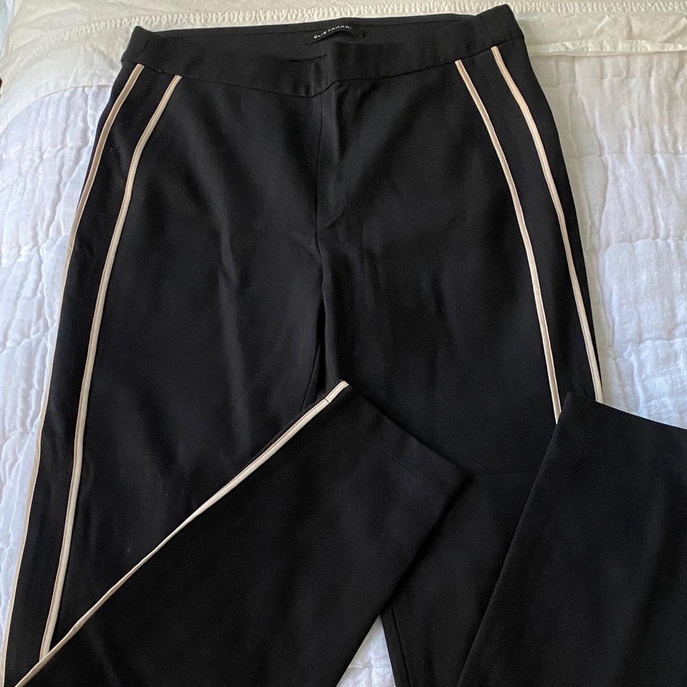 Black Pants with beige stylish pipping at sides